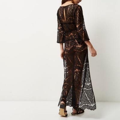 Black lace maxi kaftan